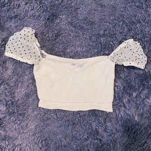 ZARA Puff Sleeve Top - S